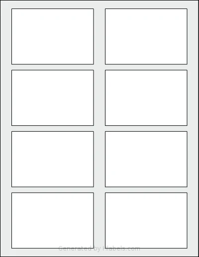 SmithCorona® S685W template with 8 rectangular 3.5 x 2.375 inch labels per sheet, on Letter-size adhesive blank label sheets.