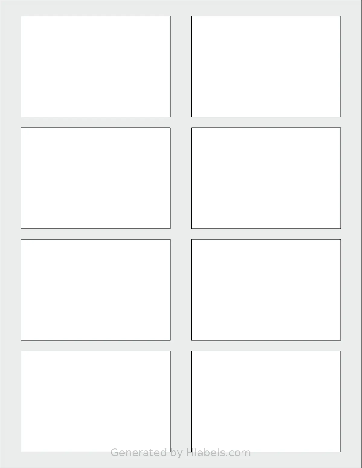 SmithCorona® S685W template with 8 rectangular 3.5 x 2.375 inch labels per sheet, on Letter-size adhesive blank label sheets.