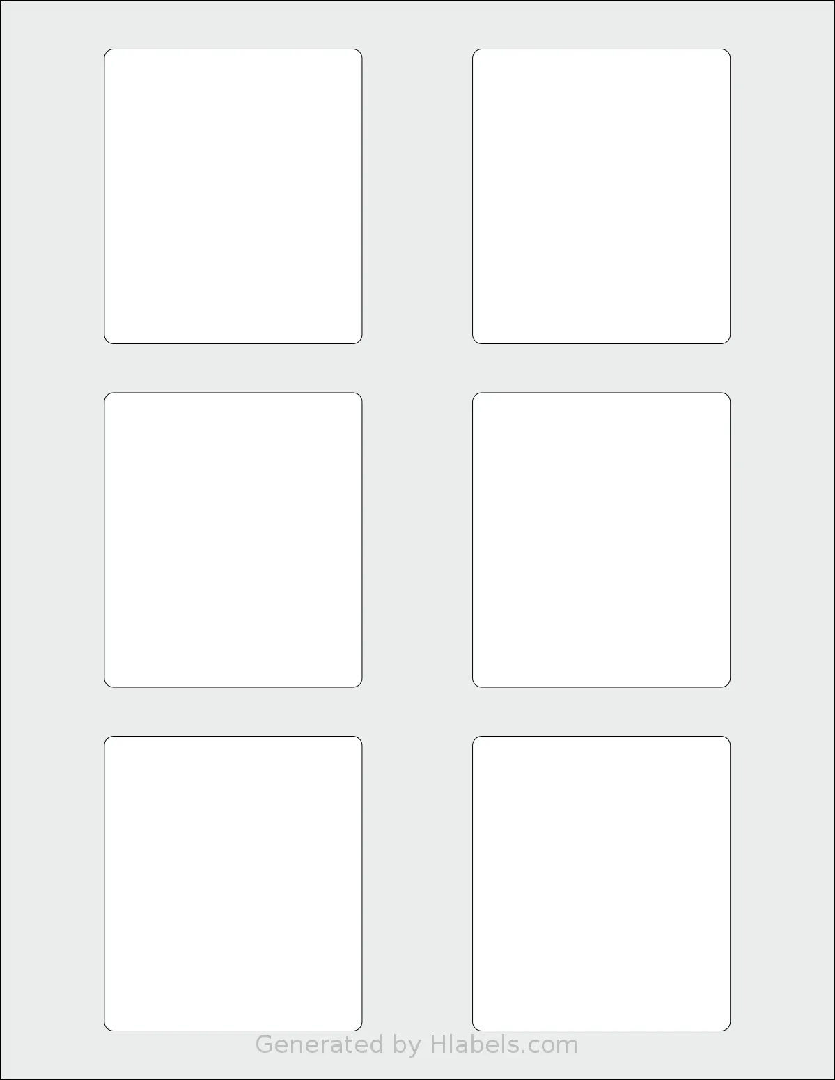 SmithCorona® S700W template with 6 rectangular 2.625 x 3 inch labels per sheet, on Letter-size adhesive blank label sheets.