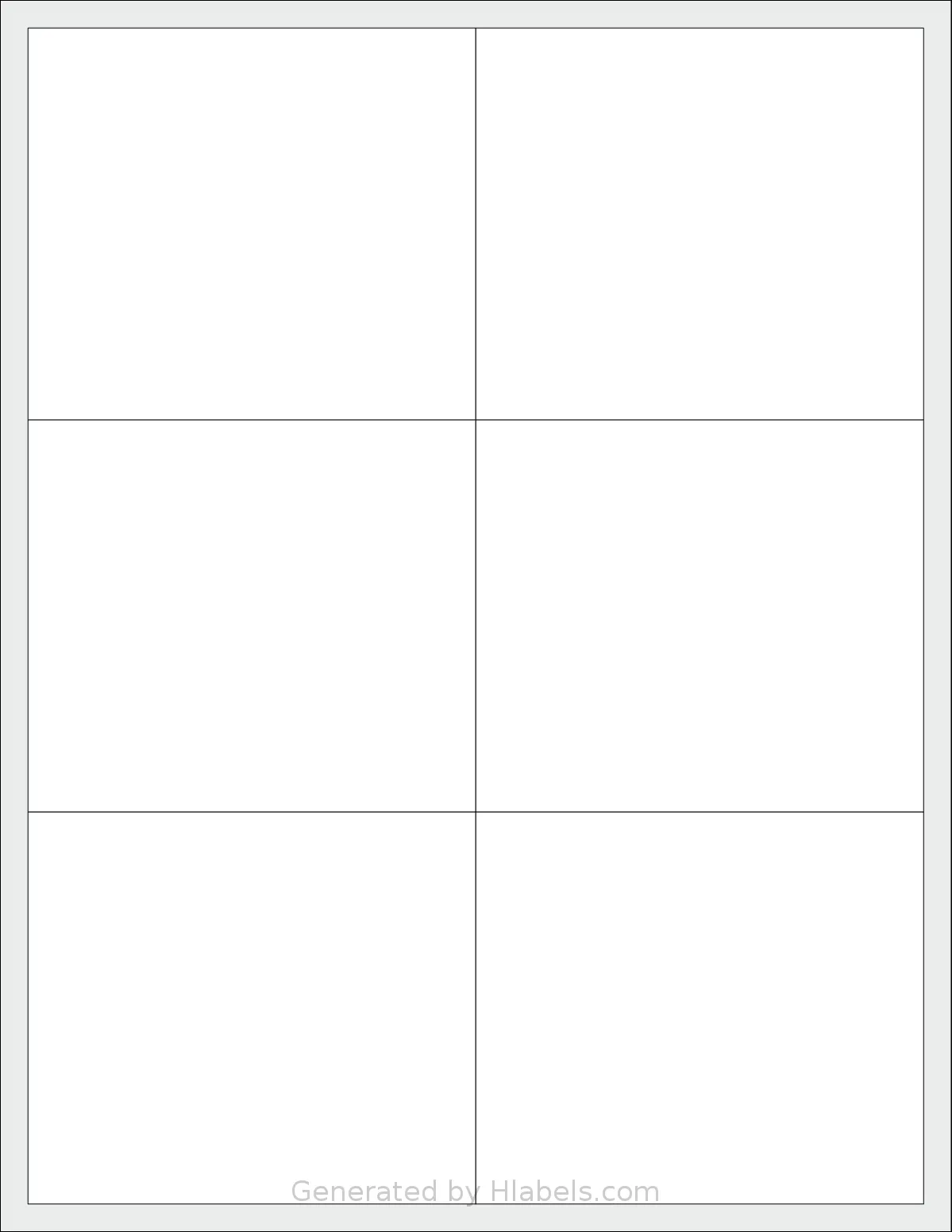 SmithCorona® S705W template with 6 rectangular 4 x 3.5 inch labels per sheet, on Letter-size adhesive blank label sheets.