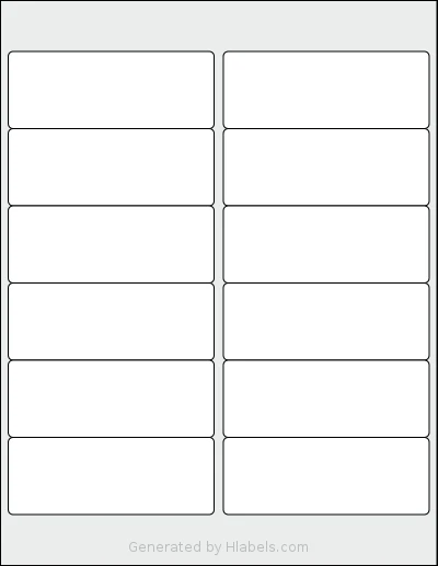 SmithCorona® S71W template with 12 rectangular 4 x 1.5 inch labels per sheet, on Letter-size adhesive blank label sheets.