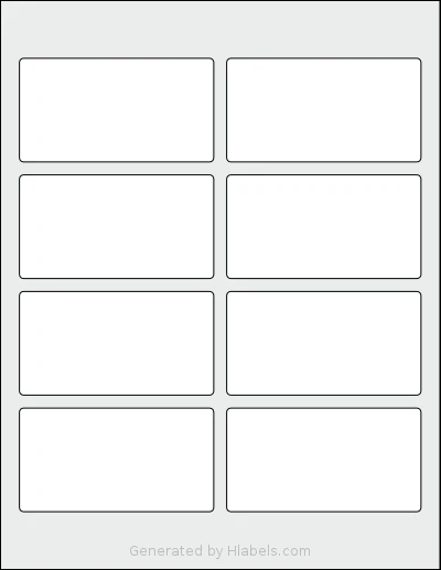 SmithCorona® S730W template with 8 rectangular 3.75 x 2 inch labels per sheet, on Letter-size adhesive blank label sheets.