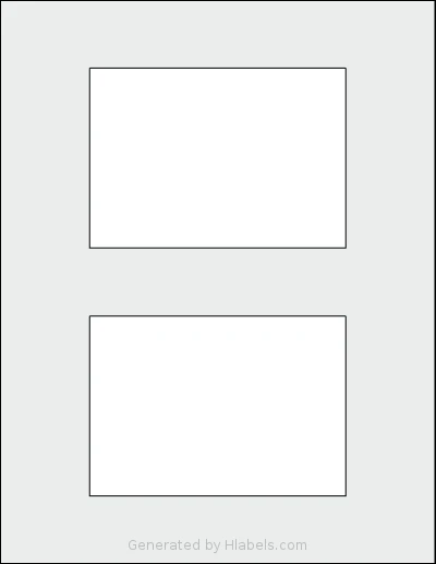 SmithCorona® S73W template with 2 rectangular 5 x 3.5078 inch labels per sheet, on Letter-size adhesive blank label sheets.