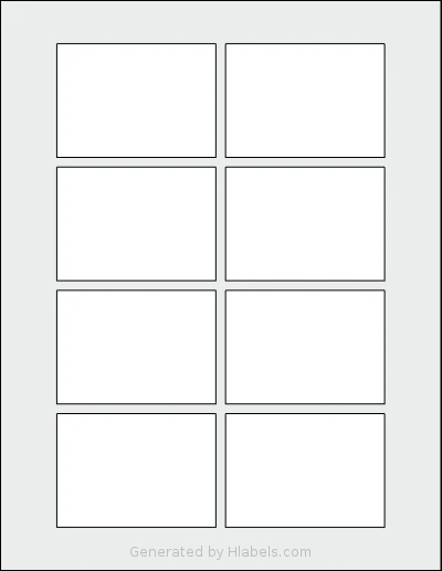SmithCorona® S755W template with 8 rectangular 3.0625 x 2.1875 inch labels per sheet, on Letter-size adhesive blank label sheets.