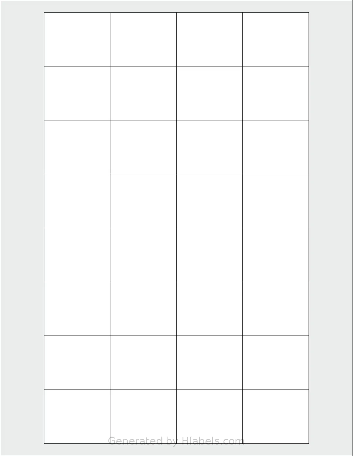 SmithCorona® S76W template with 32 rectangular 1.5937 x 1.3 inch labels per sheet, on Letter-size adhesive blank label sheets.