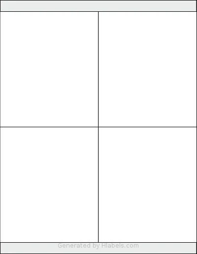SmithCorona® S770W template with 4 rectangular 4.25 x 5 inch labels per sheet, on Letter-size adhesive blank label sheets.
