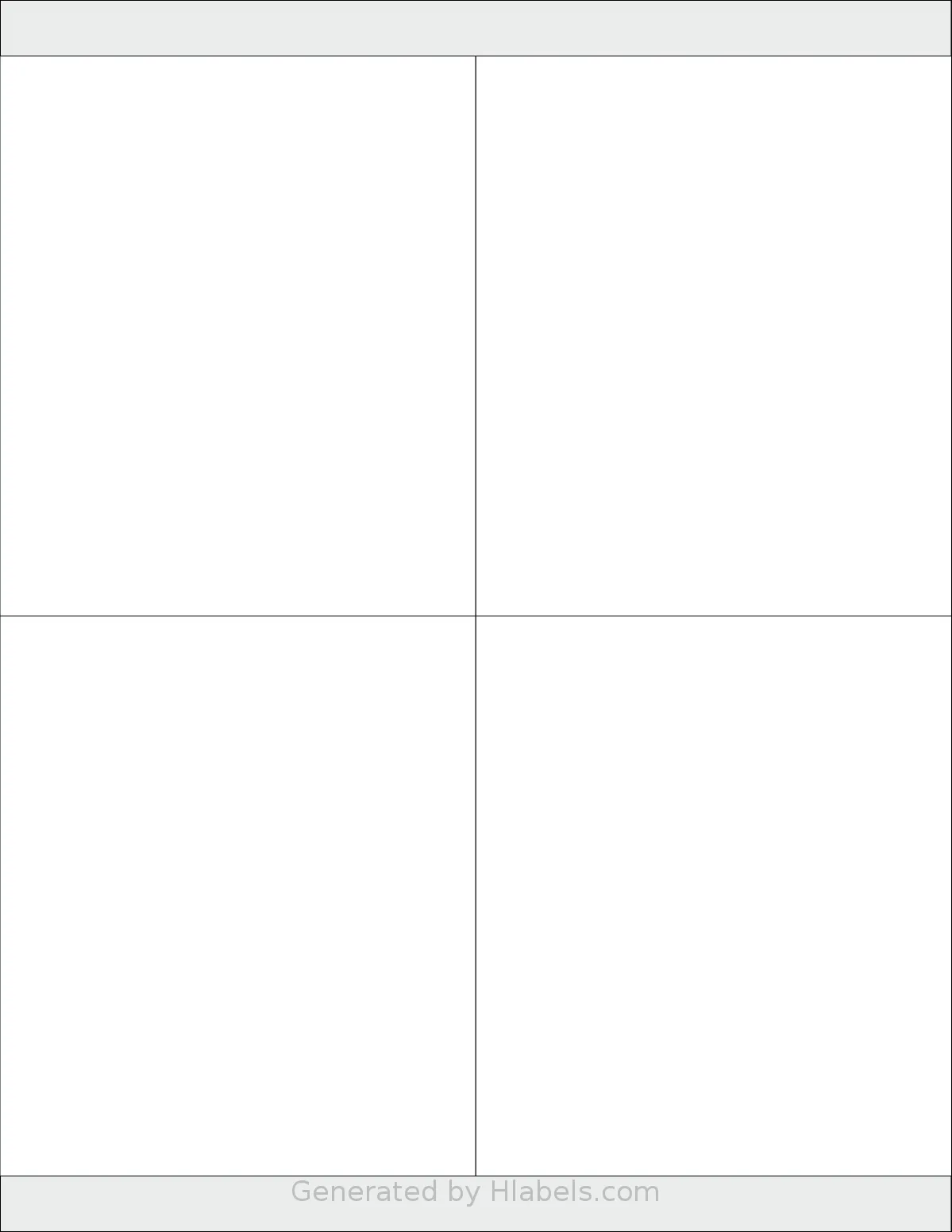 SmithCorona® S770W template with 4 rectangular 4.25 x 5 inch labels per sheet, on Letter-size adhesive blank label sheets.