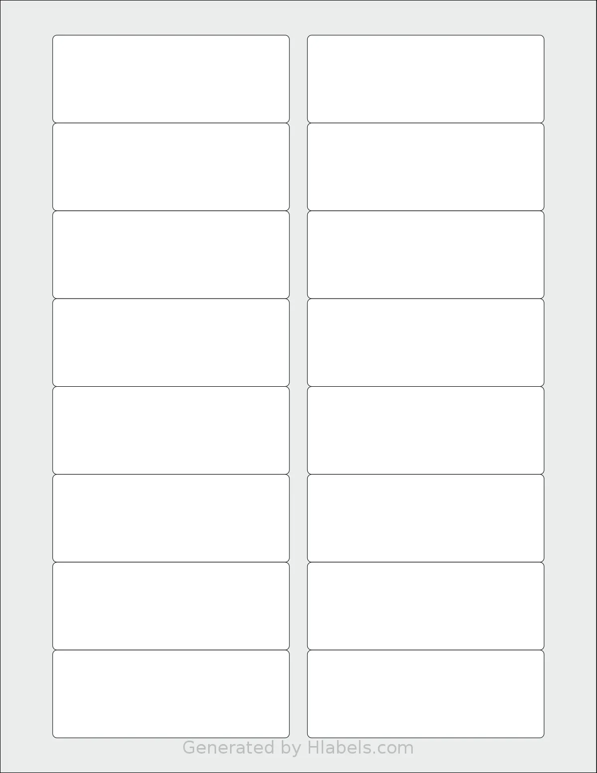 SmithCorona® S775W template with 16 rectangular 3.372 x 1.25 inch labels per sheet, on Letter-size adhesive blank label sheets.