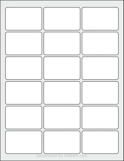 SmithCorona® S785W template with 18 rectangular 2.5 x 1.5625 inch labels per sheet, on Letter-size adhesive blank label sheets.