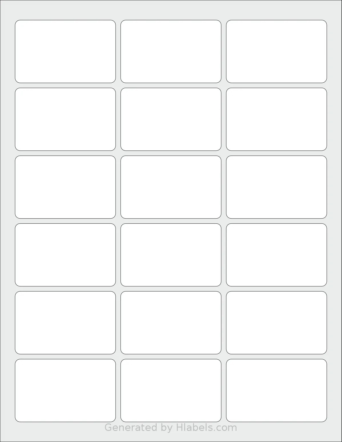 SmithCorona® S785W template with 18 rectangular 2.5 x 1.5625 inch labels per sheet, on Letter-size adhesive blank label sheets.