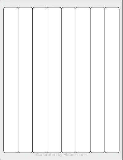 SmithCorona® S78W template with 8 rectangular 1 x 10 inch labels per sheet, on Letter-size adhesive blank label sheets.