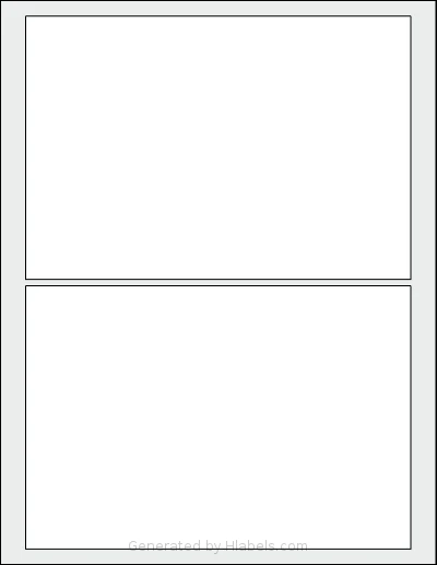 SmithCorona® S823W template with 2 rectangular 7.5 x 5.125 inch labels per sheet, on Letter-size adhesive blank label sheets.