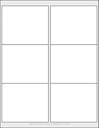 SmithCorona® S824W template with 6 rectangular 4 x 3.33 inch labels per sheet, on Letter-size adhesive blank label sheets.