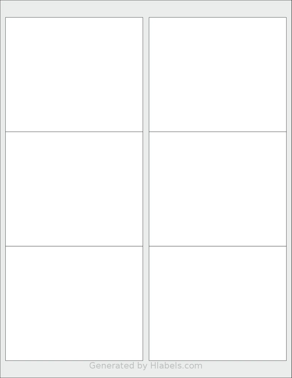 SmithCorona® S824W template with 6 rectangular 4 x 3.33 inch labels per sheet, on Letter-size adhesive blank label sheets.