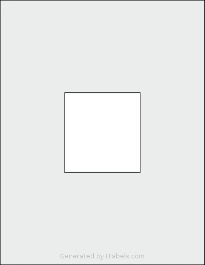 SmithCorona® S828W template with 1 rectangular 3.1494 x 3.3072 inch labels per sheet, on Letter-size adhesive blank label sheets.