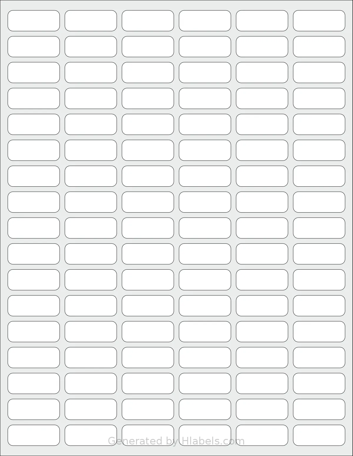 SmithCorona® S829W template with 102 rectangular 1.25 x 0.5 inch labels per sheet, on Letter-size adhesive blank label sheets.