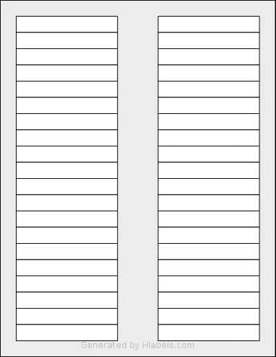 SmithCorona® S832W template with 40 rectangular 3.125 x 0.5 inch labels per sheet, on Letter-size adhesive blank label sheets.