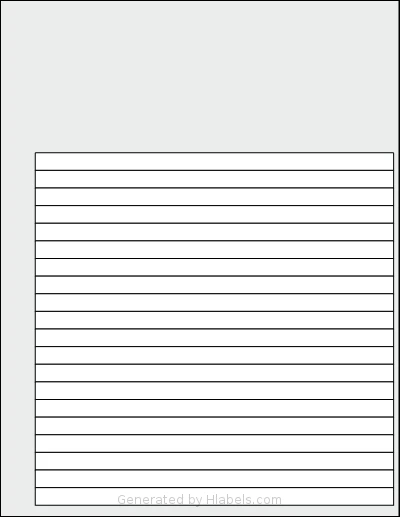 SmithCorona® S838W template with 20 rectangular 7.625 x 0.375 inch labels per sheet, on Letter-size adhesive blank label sheets.