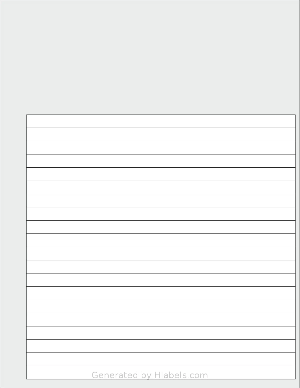 SmithCorona® S838W template with 20 rectangular 7.625 x 0.375 inch labels per sheet, on Letter-size adhesive blank label sheets.