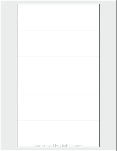 SmithCorona® S840W template with 11 rectangular 6 x 0.946 inch labels per sheet, on Letter-size adhesive blank label sheets.