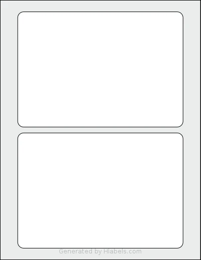 SmithCorona® S861W template with 2 rectangular 7 x 4.875 inch labels per sheet, on Letter-size adhesive blank label sheets.