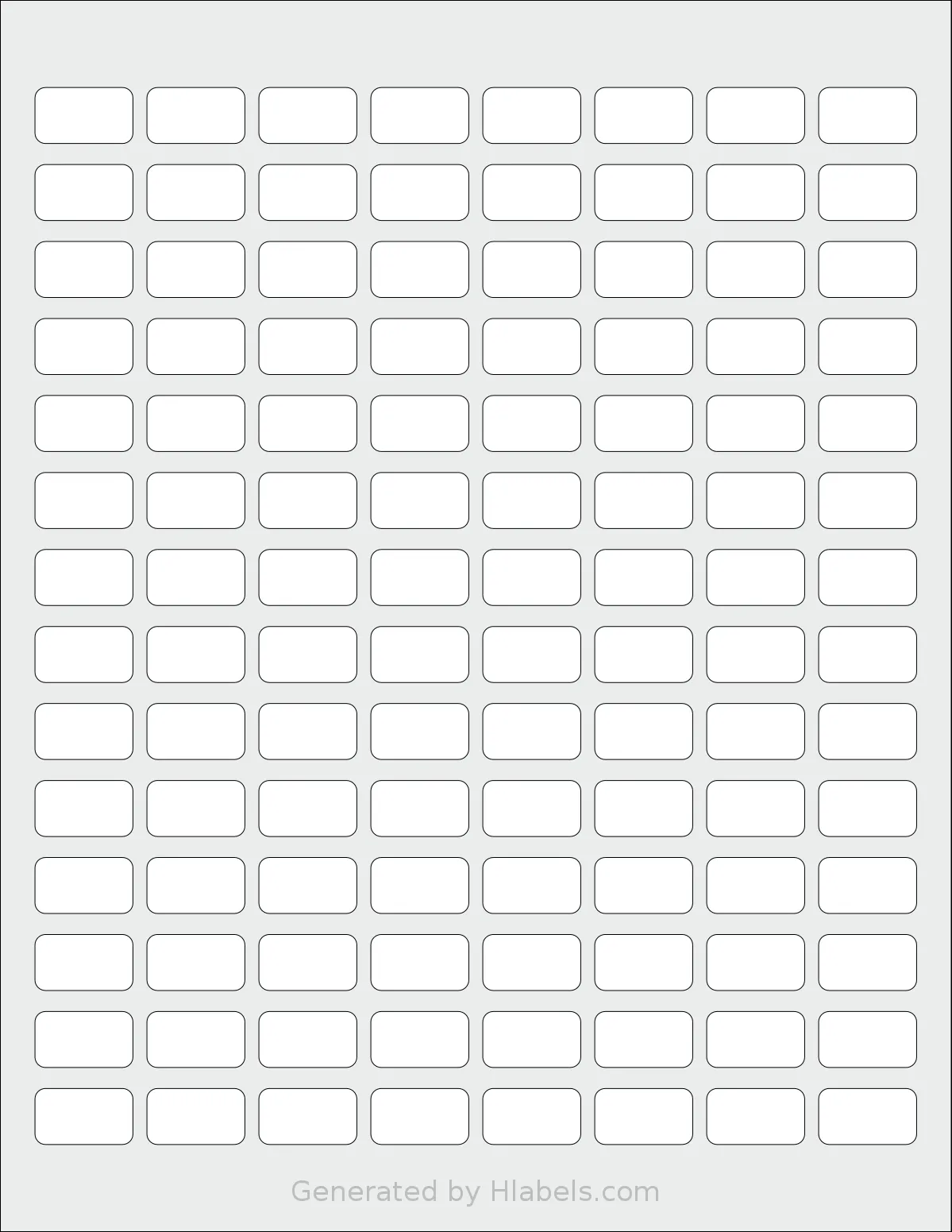 SmithCorona® S866W template with 112 rectangular 0.875 x 0.5 inch labels per sheet, on Letter-size adhesive blank label sheets.