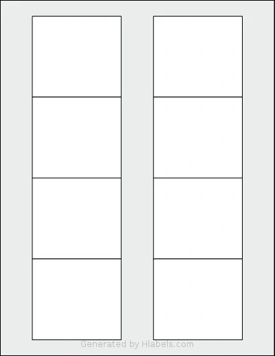 SmithCorona® S867W template with 8 rectangular 2.75 x 2.5 inch labels per sheet, on Letter-size adhesive blank label sheets.