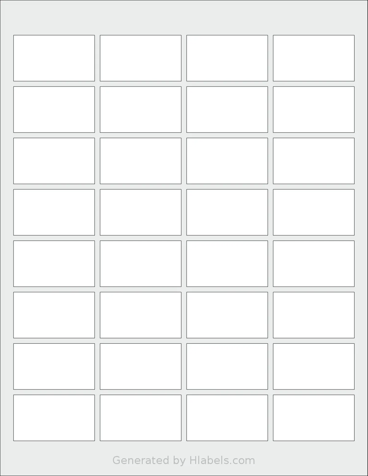 SmithCorona® S868W template with 32 rectangular 1.875 x 1.0625 inch labels per sheet, on Letter-size adhesive blank label sheets.