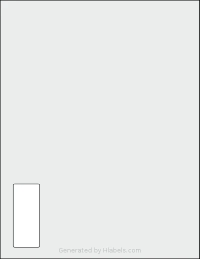 SmithCorona® S870W template with 1 rectangular 1.125 x 2.6875 inch labels per sheet, on Letter-size adhesive blank label sheets.