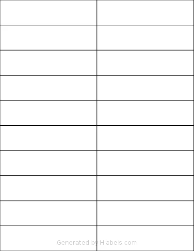 SmithCorona® S871W template with 20 rectangular 4.25 x 1.1 inch labels per sheet, on Letter-size adhesive blank label sheets.
