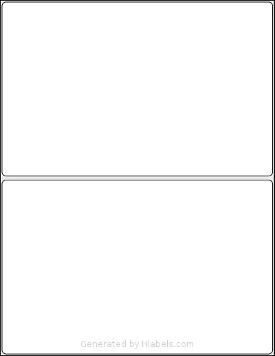 SmithCorona® S872W template with 2 rectangular 8.375 x 5.375 inch labels per sheet, on Letter-size adhesive blank label sheets.