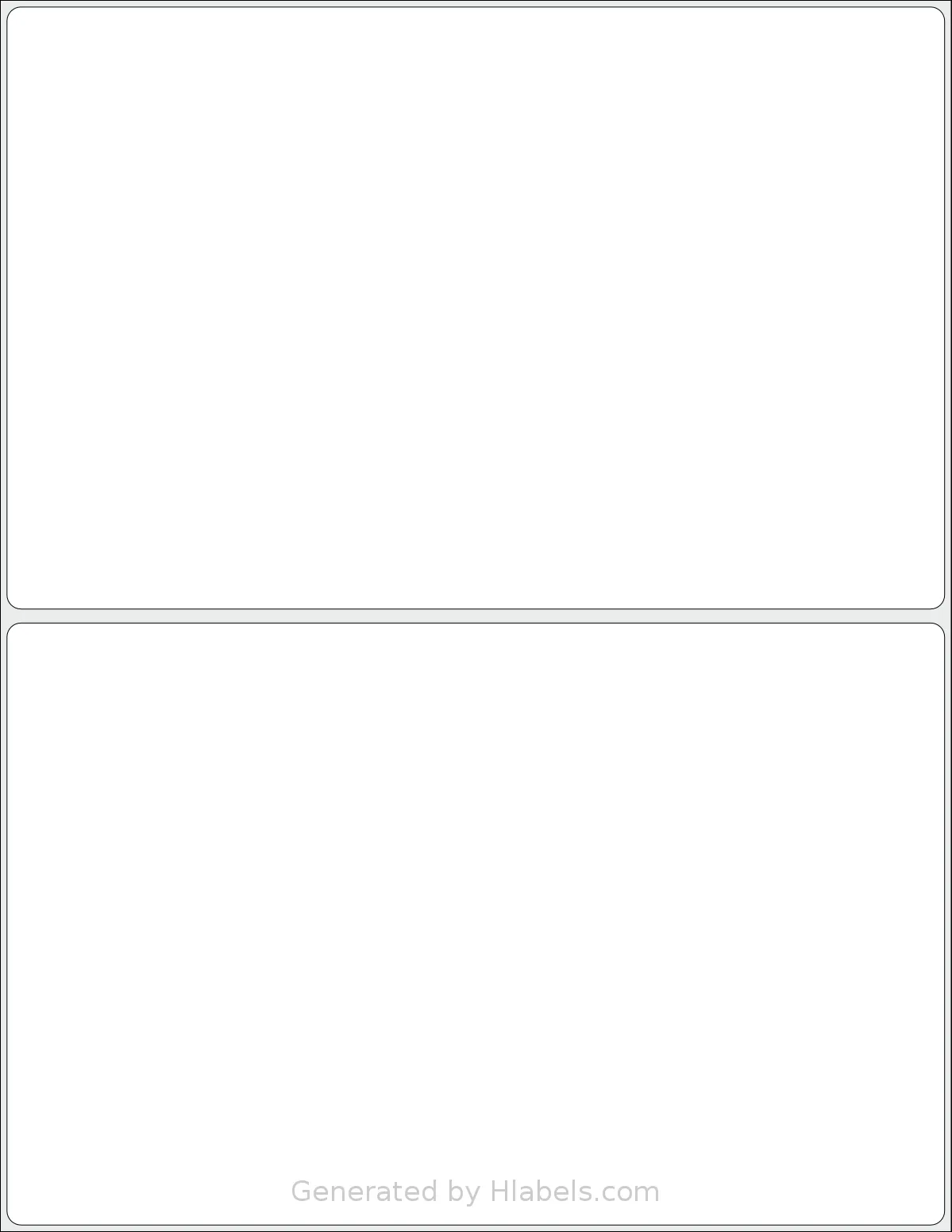 SmithCorona® S872W template with 2 rectangular 8.375 x 5.375 inch labels per sheet, on Letter-size adhesive blank label sheets.