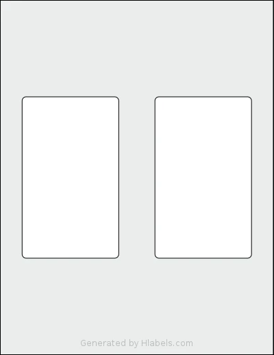 SmithCorona® S876W template with 2 rectangular 3 x 5 inch labels per sheet, on Letter-size adhesive blank label sheets.
