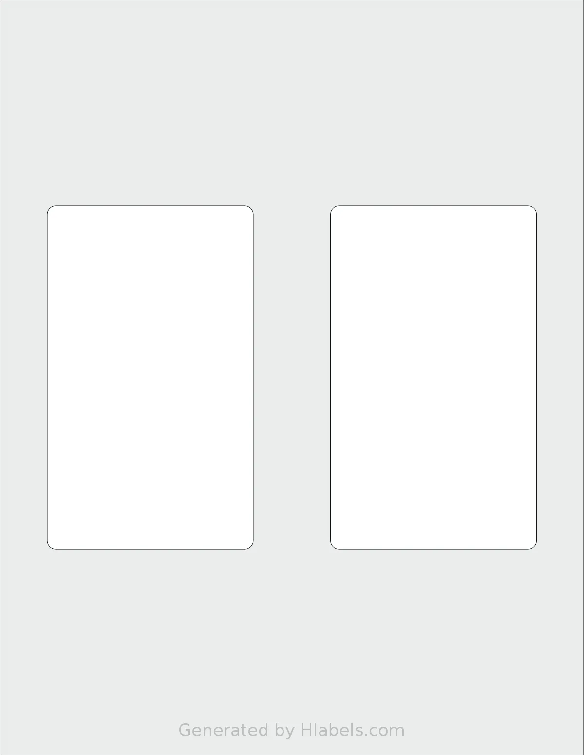 SmithCorona® S876W template with 2 rectangular 3 x 5 inch labels per sheet, on Letter-size adhesive blank label sheets.
