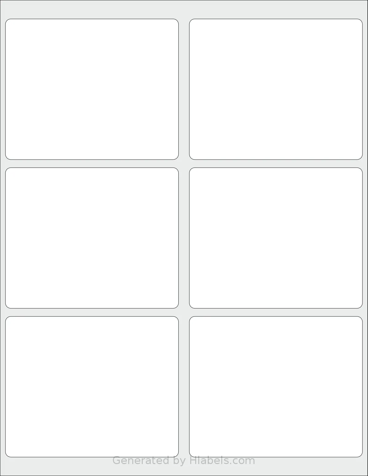 SmithCorona® S878W template with 6 rectangular 4 x 3.25 inch labels per sheet, on Letter-size adhesive blank label sheets.