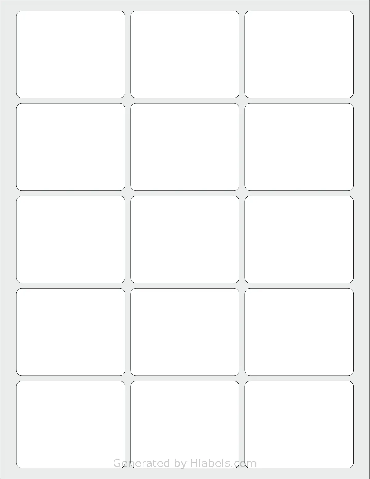 SmithCorona® S87W template with 15 rectangular 2.5 x 2 inch labels per sheet, on Letter-size adhesive blank label sheets.