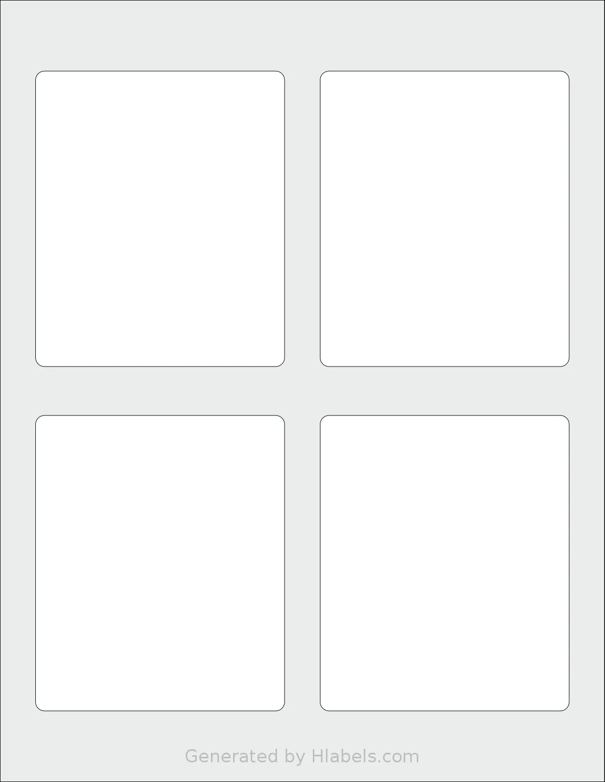SmithCorona® S880W template with 4 rectangular 3.5 x 4.1562 inch labels per sheet, on Letter-size adhesive blank label sheets.