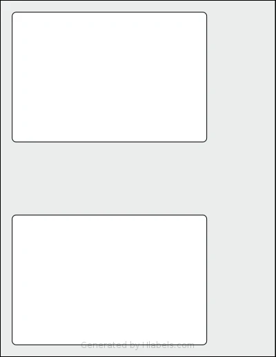 SmithCorona® S88W template with 2 rectangular 6 x 4 inch labels per sheet, on Letter-size adhesive blank label sheets.