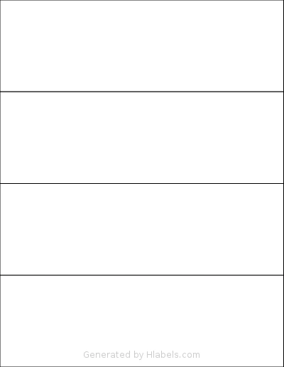 SmithCorona® S890W template with 4 rectangular 8.5 x 2.75 inch labels per sheet, on Letter-size adhesive blank label sheets.