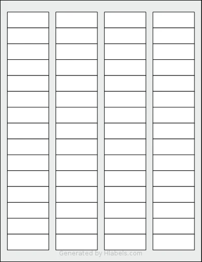 SmithCorona® S891W template with 60 rectangular 1.75 x 0.666 inch labels per sheet, on Letter-size adhesive blank label sheets.
