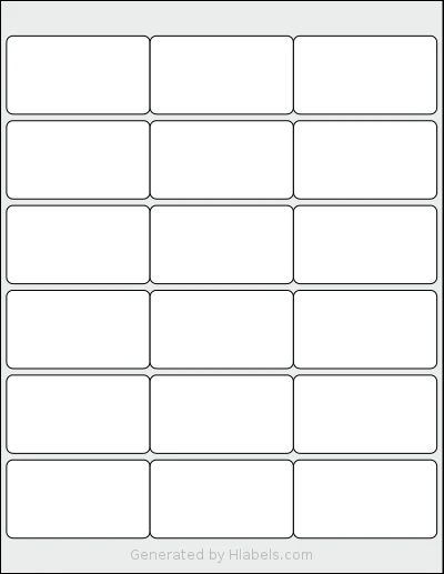 SmithCorona® S89W template with 18 rectangular 2.75 x 1.5 inch labels per sheet, on Letter-size adhesive blank label sheets.
