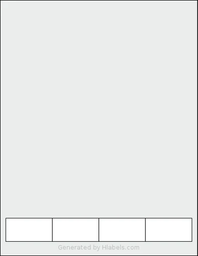 SmithCorona® S901AA template with 4 rectangular 2 x 1 inch labels per sheet, on Letter-size adhesive blank label sheets.