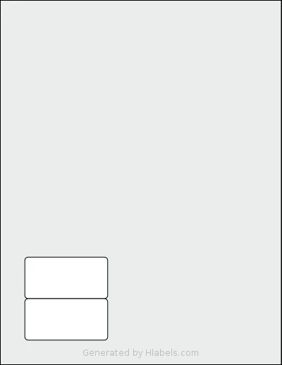 SmithCorona® S903BB template with 2 rectangular 2.5 x 1.25 inch labels per sheet, on Letter-size adhesive blank label sheets.