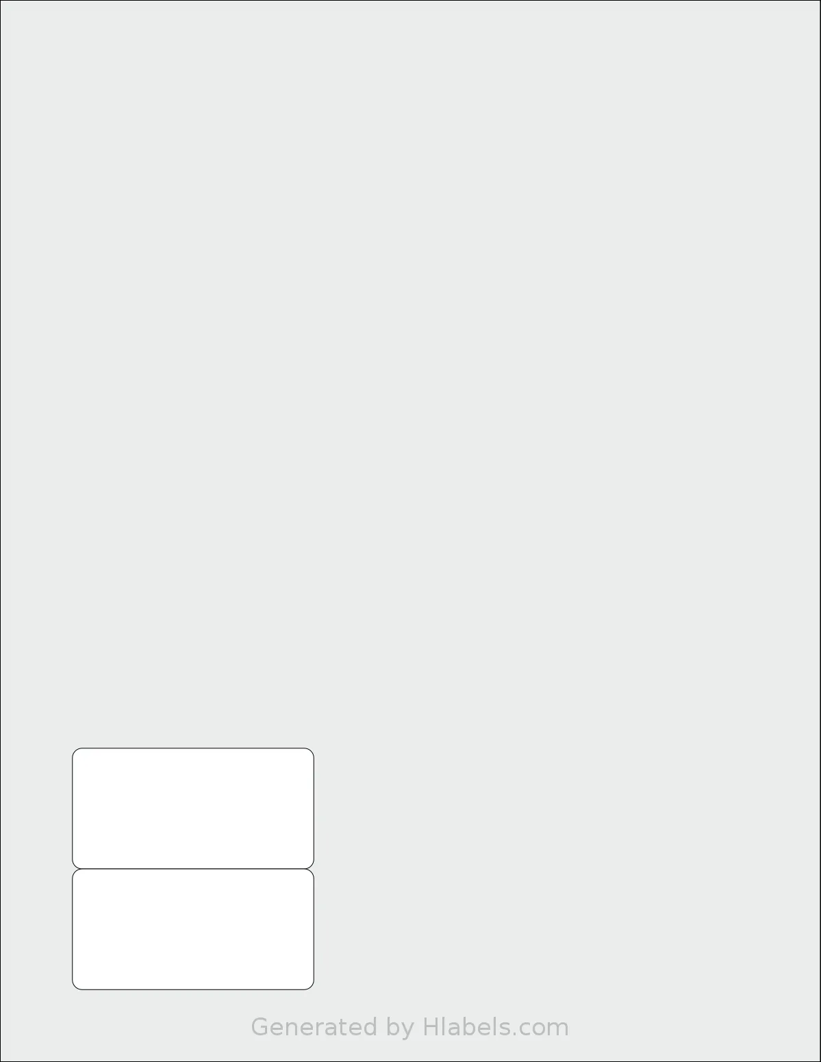 SmithCorona® S903BB template with 2 rectangular 2.5 x 1.25 inch labels per sheet, on Letter-size adhesive blank label sheets.