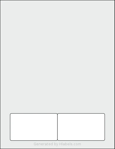 SmithCorona® S907GG template with 2 rectangular 3.5 x 2 inch labels per sheet, on Letter-size adhesive blank label sheets.