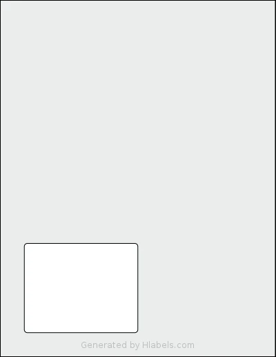 SmithCorona® S908BB template with 1 rectangular 3.5 x 2.75 inch labels per sheet, on Letter-size adhesive blank label sheets.