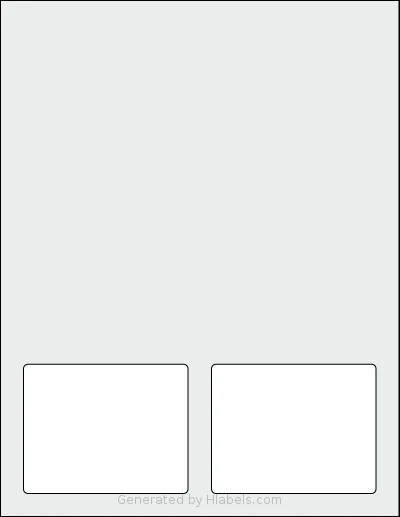 SmithCorona® S909BB template with 2 rectangular 3.5 x 2.75 inch labels per sheet, on Letter-size adhesive blank label sheets.