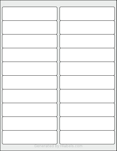 SmithCorona® S90W template with 20 rectangular 4 x 1 inch labels per sheet, on Letter-size adhesive blank label sheets.