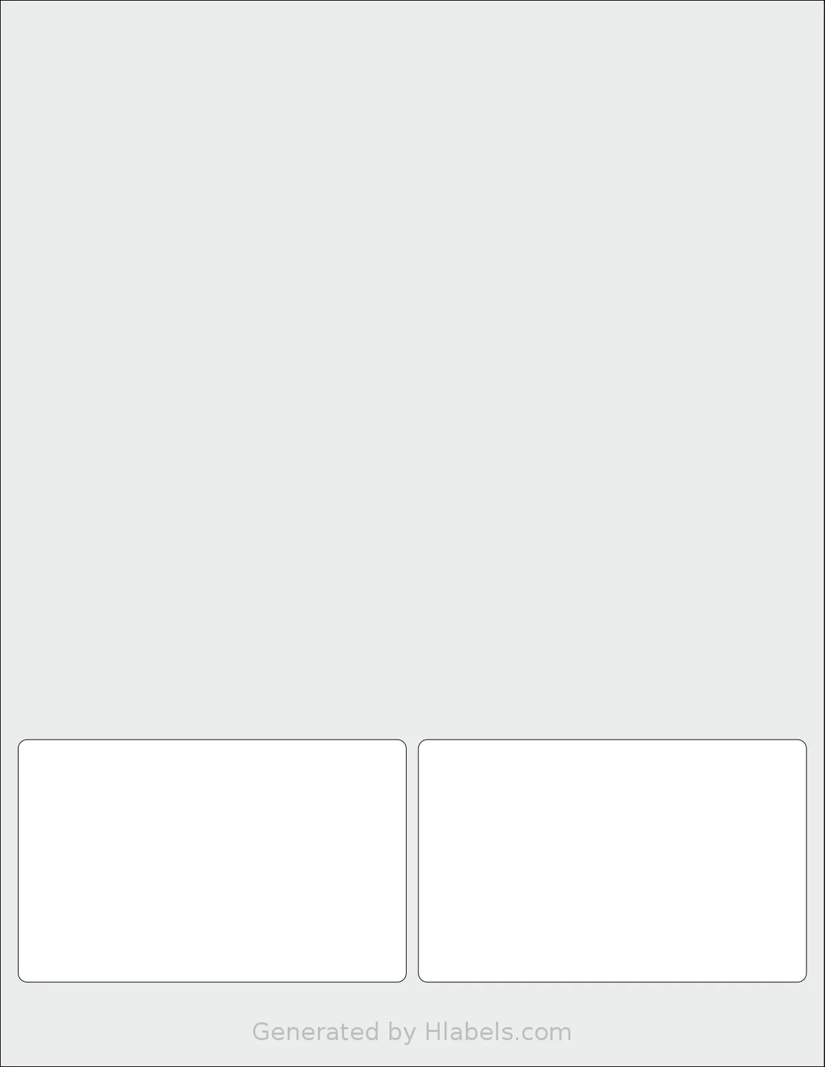 SmithCorona® S911BB template with 2 rectangular 4 x 2.5 inch labels per sheet, on Letter-size adhesive blank label sheets.