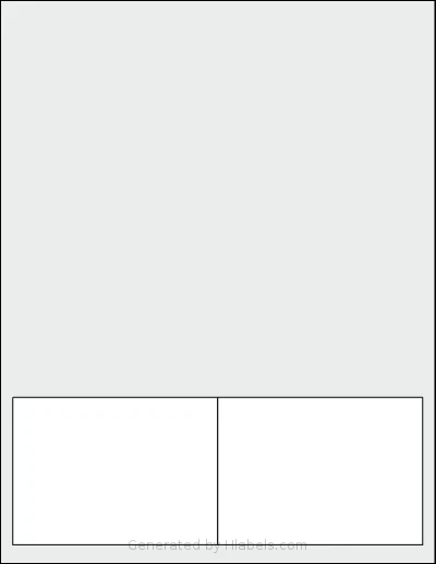 SmithCorona® S913BB template with 2 rectangular 4 x 2.875 inch labels per sheet, on Letter-size adhesive blank label sheets.